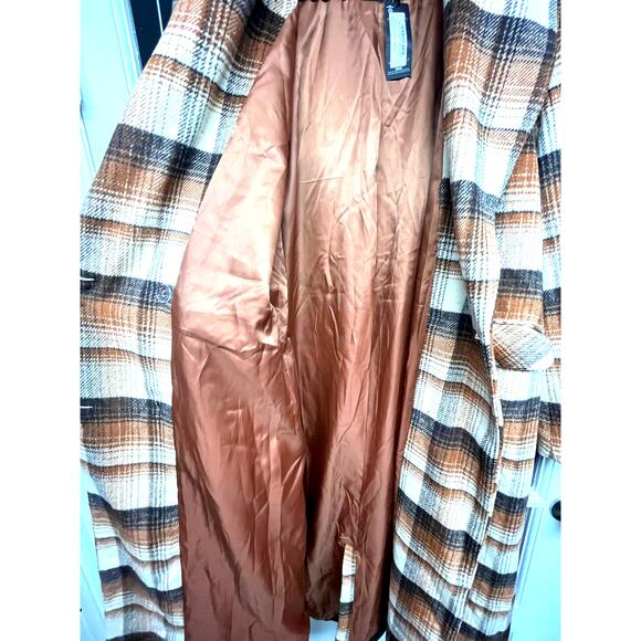 Pretty Little Thing Plus Size Wool Oversized Duster Coat Size 14 - Picture 8 of 15